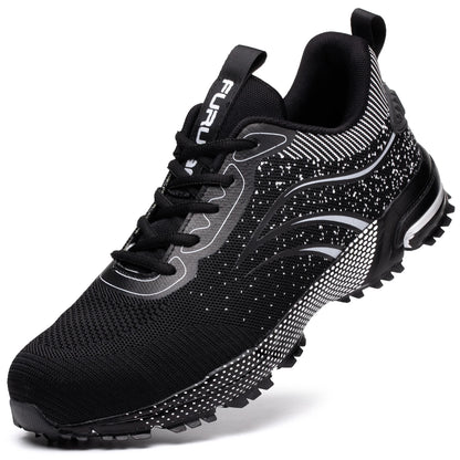 JIANKUN ASTM CE Lightweight Men's Work Snaker Safety Shoes Comfortable Breathable Mesh Non-Slip Steel Toe Fashion Trainers