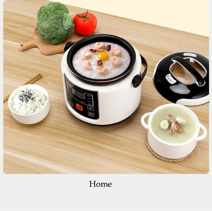 12V 24V Electric Rice Cooker Car Truck Multicooker Timing Reservation Food Heating Cooking Steamer Soup Stew Pot Steamer Cooker