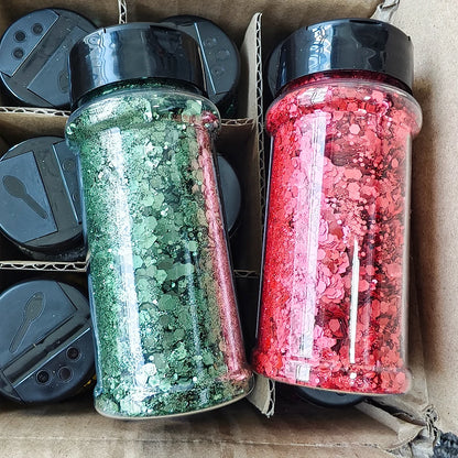 US Warehouses Factory Wholesale Metallic Matte Glitter Powder Hexagon Bulk Holographic Glitter Mixed Chunky Glitter for Crafts
