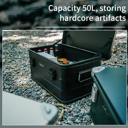 N40 50L for Rockbrook Weatherproof Aluminium Tool Box Portable for Motorcycle Storage Outdoor Camping Kitchen Coffee Storage