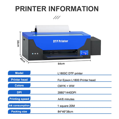 Factory Supply Impresora DTF L1800 30cm Direct to Film Printing T-shirt Machine DTF Printer