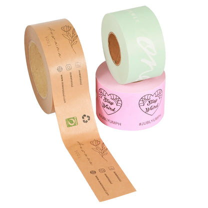 Eco Friendly Custom Logo Printed Self Adhesive Kraft Paper Tape Packing Tape