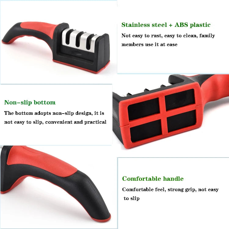 Quality 3-Slot Manual Fixed-Angle Kitchen Knife Sharpener Multi-Purpose Scissors Tool Sharpening Accessories New Design