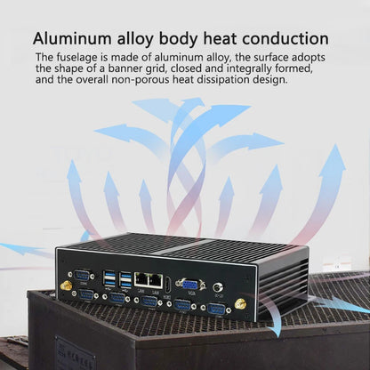 Industrial Mini PC Fanless Dual LAN 6x COM-RS232 Support 1x RS485 Intel I7-5500U Celeron J1900 SIM Slot Mini-PCIe Windows Linux