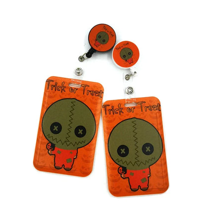 Halloween Trick R Treat Art Cartoon Anime Fashion Lanyards Bus ID Name Work Card Holder Accessories Decorations Kids Gifts
