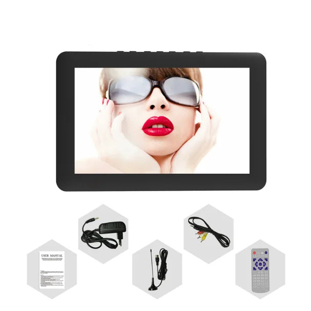 Portable TV 9inch Televisores Inteligentes Mini Tv LED Panel Digital Television with Battery