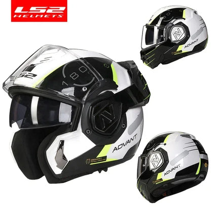 LS2 FF906 Full Face Flip up Helmets Motorcycle Modular Double Visor Helmet Built-in Lens ECE Capacete Casque Casco Moto