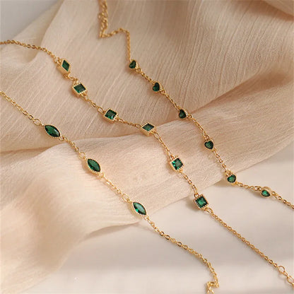 925 Sterling Silver Simple Emerald Crystal Bracelet For Women Light Luxury Temperament Mother's Day Jewelry Gift