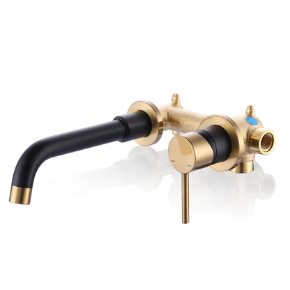 Oil Rubbed Bronze Bathroom Faucet Cold Hot Water Tap Wall Tap Single Handle Faucet for Bathroom Sink,Wall Mount Bathroom Faucet