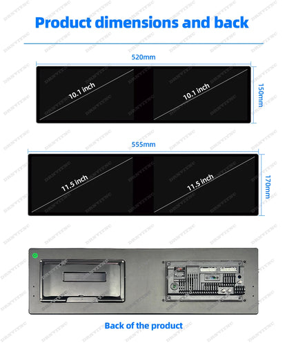 Dual 10.1 Inch Android Car Player Touch Screen Stereo Carplay WIFI 4G GPS Navigation FM AM Radio Multimedia System