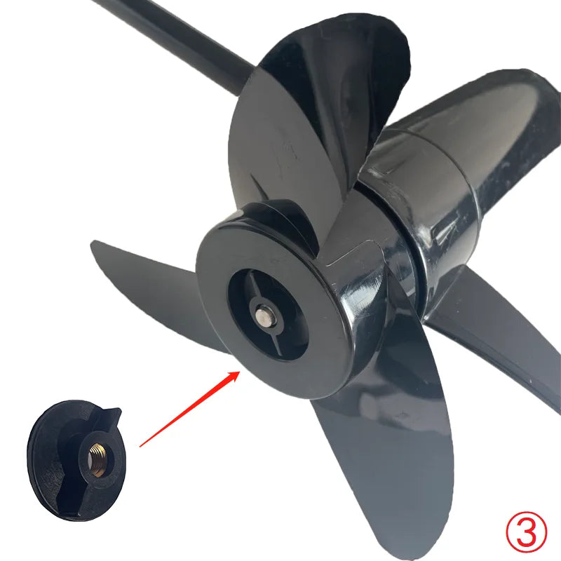 Solar Marine Outboard Electric Motor Replacement Propeller Kit Carbon Fiber 18-88lbs Fishing Boat Parts