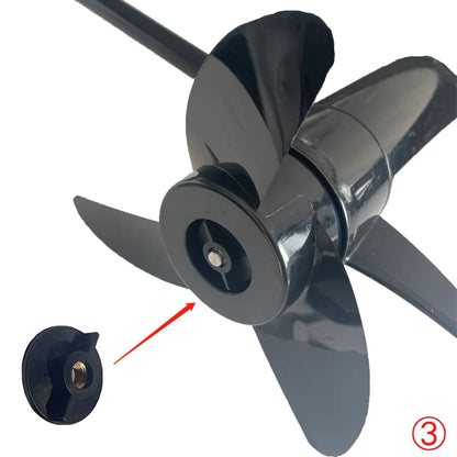 Solar Marine Outboard Electric Motor Replacement Propeller Kit Carbon Fiber 18-88lbs Fishing Boat Parts