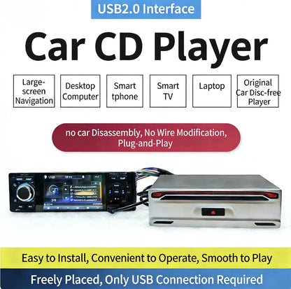 Car for Disc Box USB Optical Drive Android Navigation VCD/CD Player Full Format CD Modification 1 Year Warranty Universal Fit