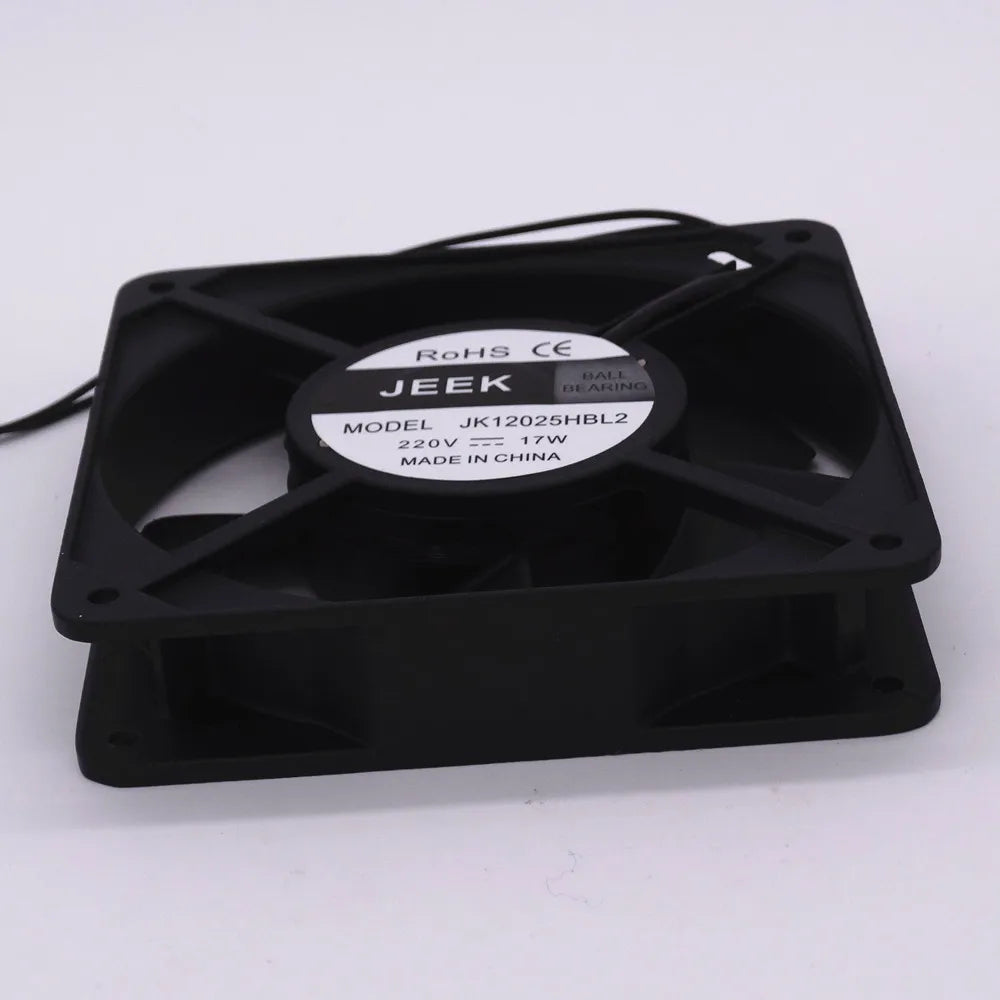 JEEK 12025 230V AC Cabinet Fan CE Certified 19W Aluminum Frame for Distribution Box and Industrial Ventilation