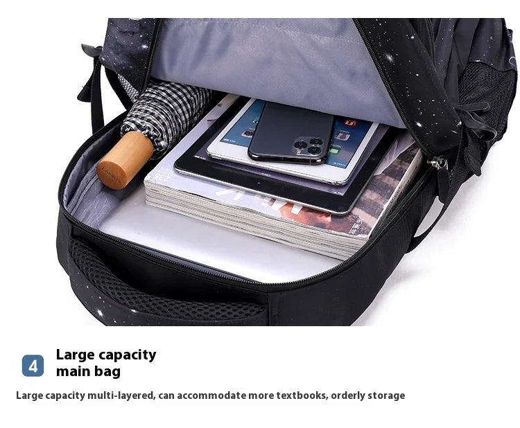 Japanese Korean Student Backpack Large Capacity Multi-Layer Breathable Design Waterproof Stylish Trolley for Stair Climbing