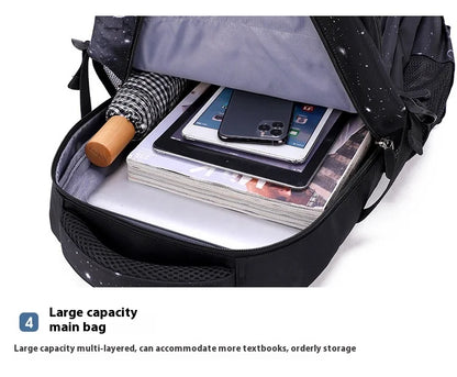 Japanese Korean Student Backpack Large Capacity Multi-Layer Breathable Design Waterproof Stylish Trolley for Stair Climbing