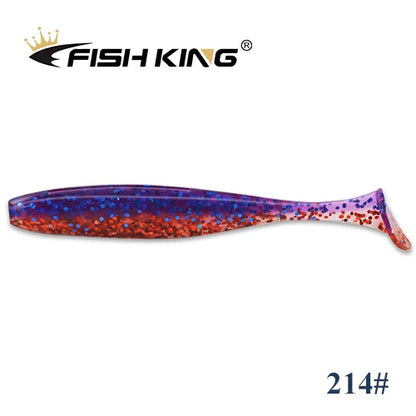 FISH KING Easy Shiner Fishing Lure 50mm 75mm 100mm Wobblers Carp Fishing Soft Lures Silicone Artificial Double Color Bait T Tail