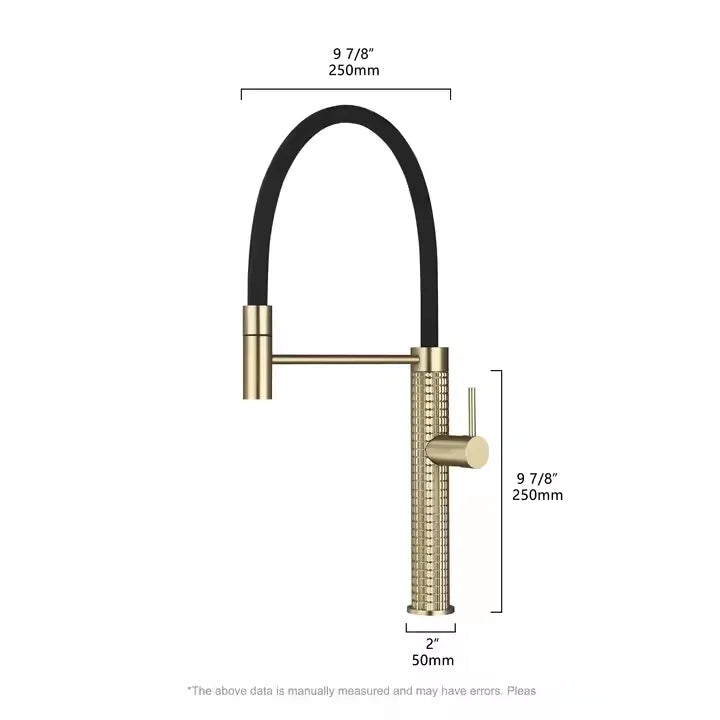 Modern Single Lever Brass Bathroom Faucet Luxury Brushed Gold Kitchen Sink Mixer Pull Spring Spray Cheap Luxury Kitchen Tap