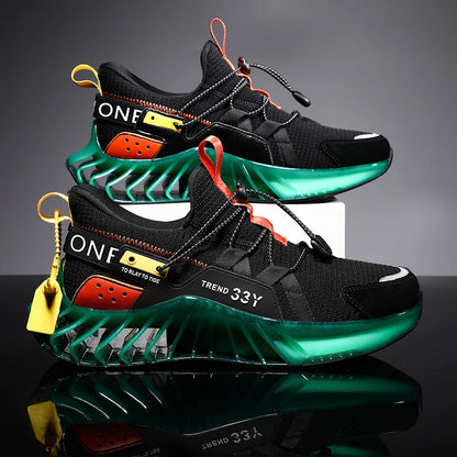 Mesh Fashion Sports Athletic Sneakers Slip on Mesh Fashion Sneakers Sports Shoes Trendy Blade Running Shoes for Men