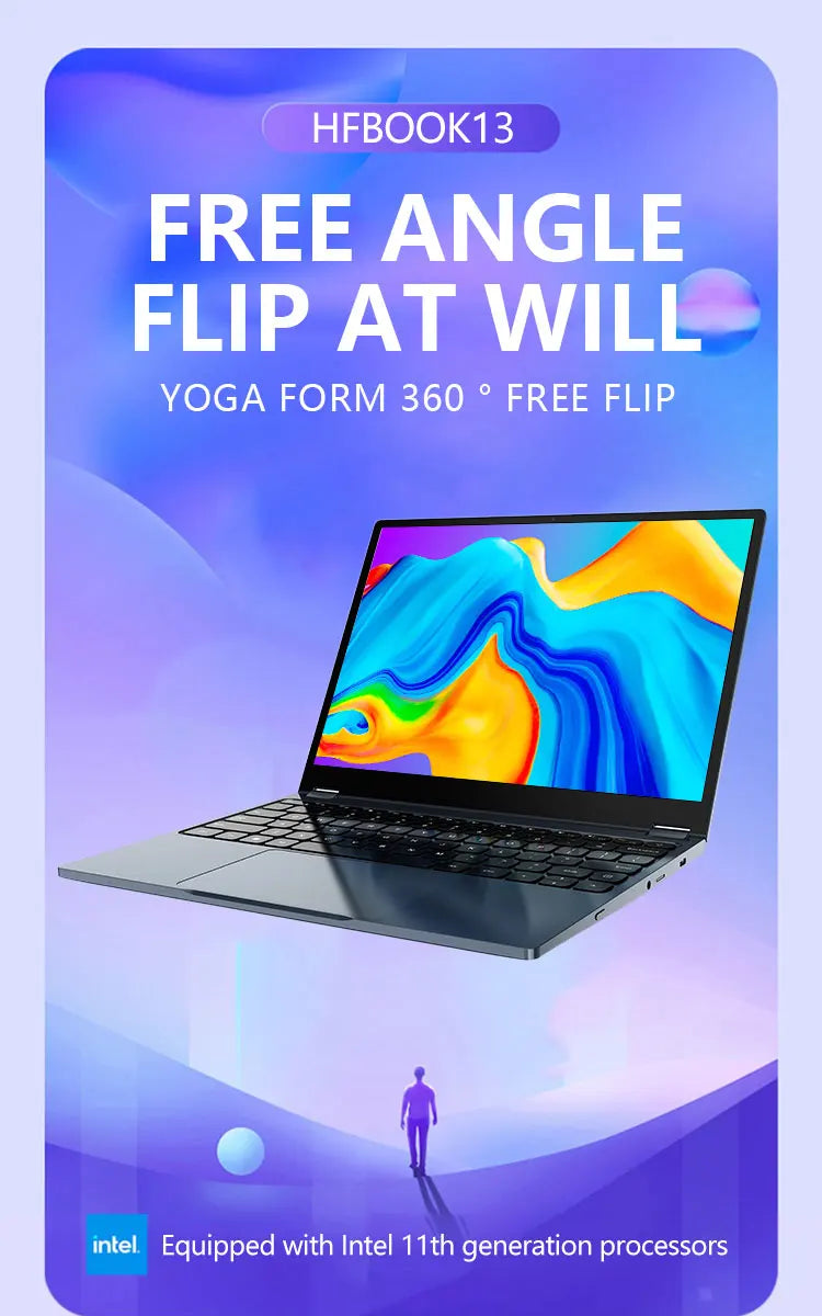 New Yoga 13.5Inch2.2K 360 Degrees Flip Folding Touch Screen Business Office Laptop Windows 11 Pro SSD 128GB/256GB/512GB DDR4