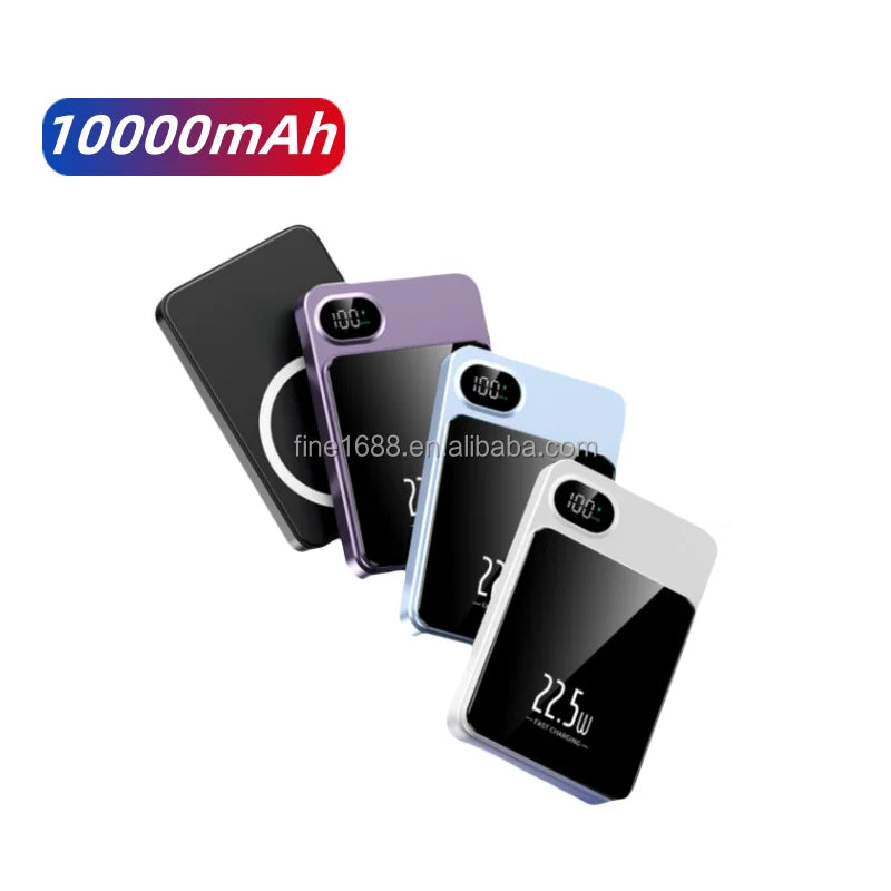 Custom logo PD 22.5w Power BankMini Fast Charging 5000mAh 10000mAh Wireless Charger Magnetic Wireless Charger