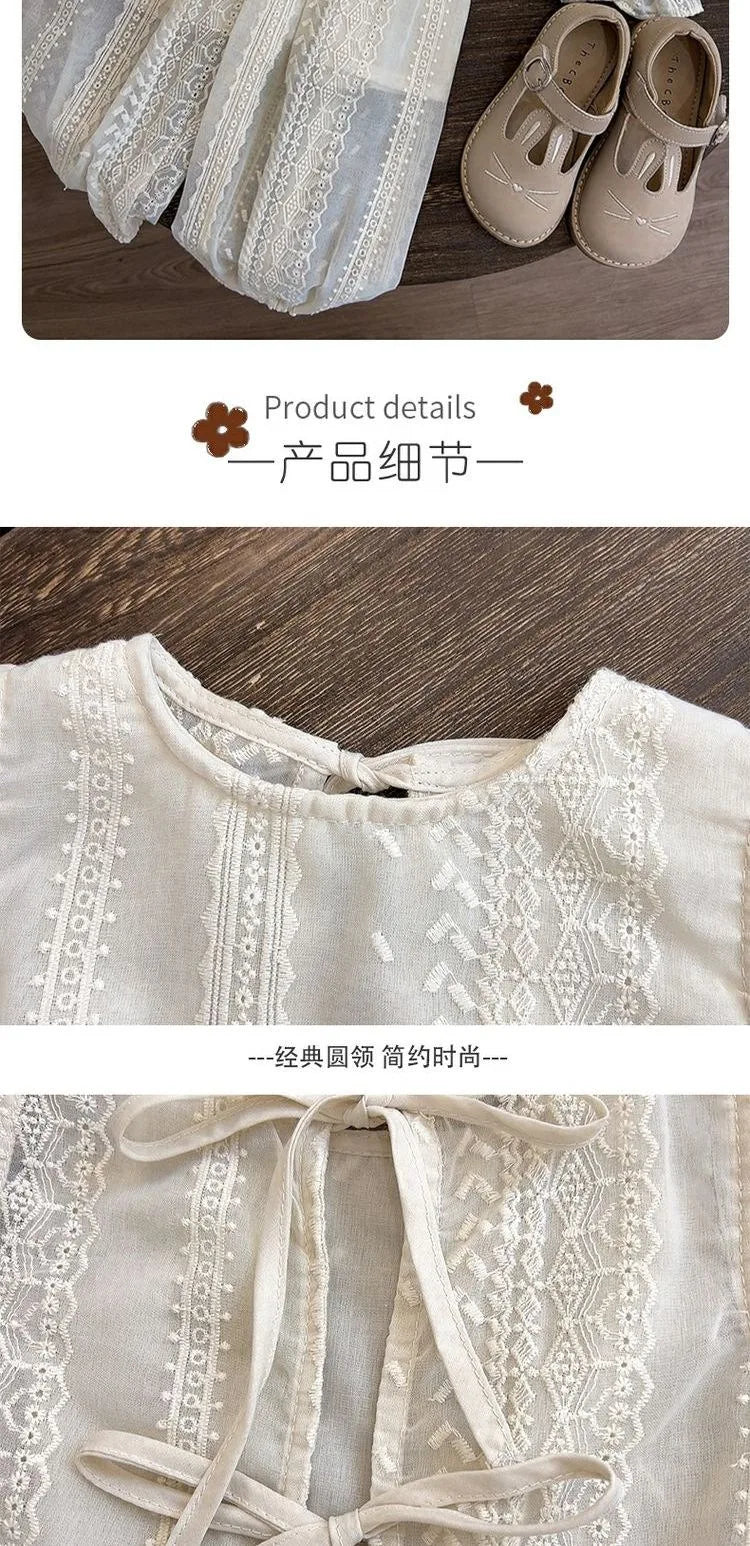 Girls' Summer Thin Suit 2024 Young Children Fashion Style Vest Wide Leg Pants Style Two-piece Set of Fashion
