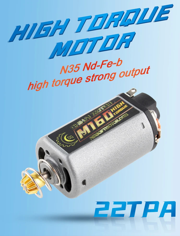 Chihai Motor CHF-480WA-22TPA M160 N35 NdFeB 25000RPM High Torque Motor AEG Motor Short Axis for Ver.3 Gearbox AK Series Airsoft