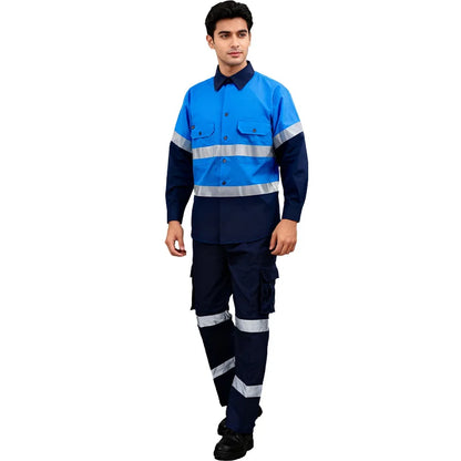 Wholesale Hi Vis Industrial Reflective Safety Working Uniform Clothes Workwear Jacket  with Pants for Men