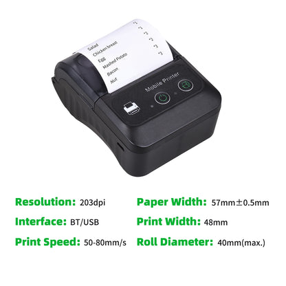 Portable 2 Inch Mini Thermal Printer  Wireless Label Maker for Android IOS Windows
