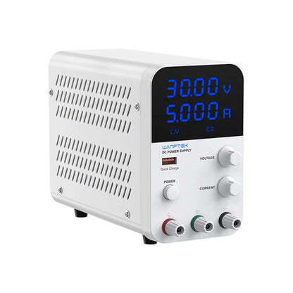 WANPTEK 30V 5A BENCH DC ADJUSTABLE POWER SUPPLY, DC POWER, REPAIR, LAB, DESIGN, SCHOOLS, ELECTROPLATE, TEST, CHARGE, GPS305D