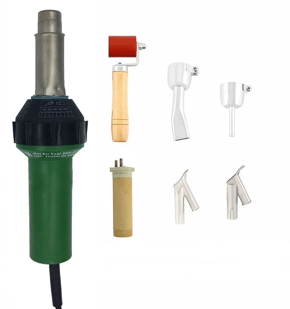 110V/220V 1600W Electric Heat Gun DIY Industrial Hot Air Blast Torch for Plastic Welding Pistol Welder Speed Nozzle Roller Kit