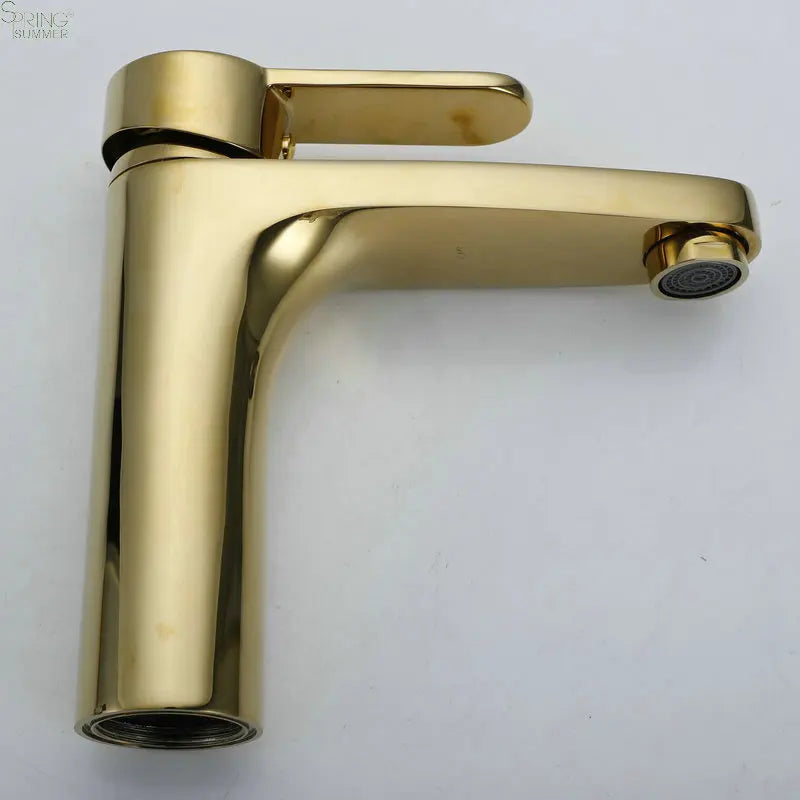 Modern Single Hole Water Sink Mixer Tap Black Brass Single Handle Faucet with 08 Rose Gold Finish for Bathroom Wash Basin