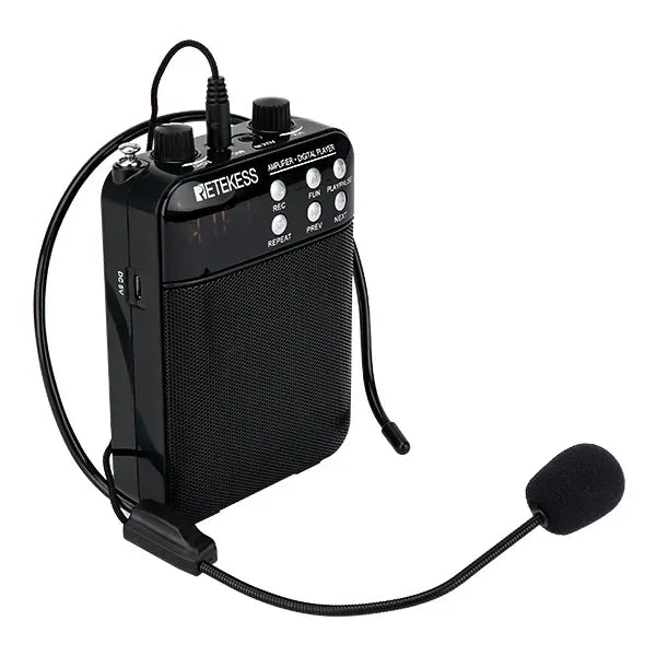 Retekess TR619 Megaphone Portable 3W FM Recording Voice Amplifier Teacher Microphone Speaker Mp3 Player FM Radio for Tour Guide