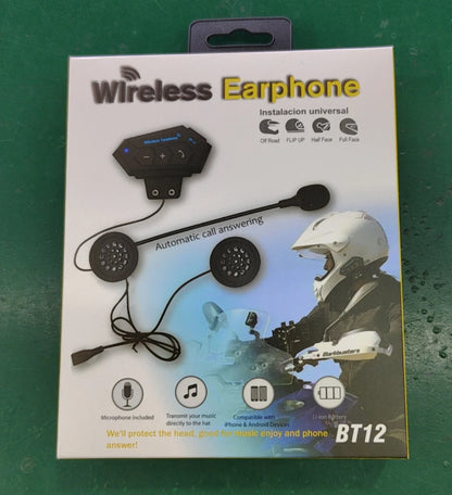 Hot Selling Helmet Bluetooth Headset Earphone, Auriculares Bluetooth Para Capacete BT12, Ecouteur Bluetooth Pour Casque Moto