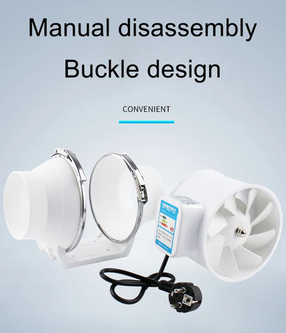 4/5/6/8 Inch Remote Control Exhaust Fan Silent Inline Pipe Duct Fan Extractor Air Ventilation Blower Kitchen Toilet Wall Booster