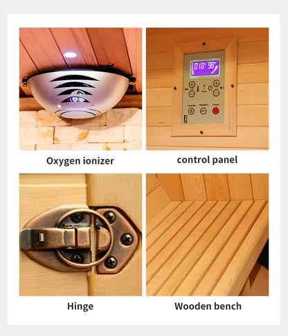 Luxury 1-Person Modern Cedar Electric Sauna Room with Red Cedar Solid Wood and Dry Steam Stove for Apartment or Villa