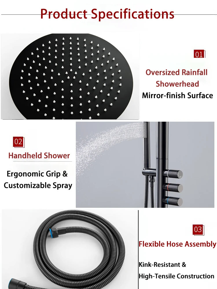 Matte Black Brass Outdoor Shower Faucet Set Freestanding Poolside Outdoor Shower Faucet Freestanding Outdoor Shower Mixer