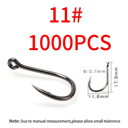 11#-15# Sea Fishing Single Hooks Pipe Hook Handle Short Shank Offset Tip Forged Carbon Steel Black Nickel Barbed Single Hook
