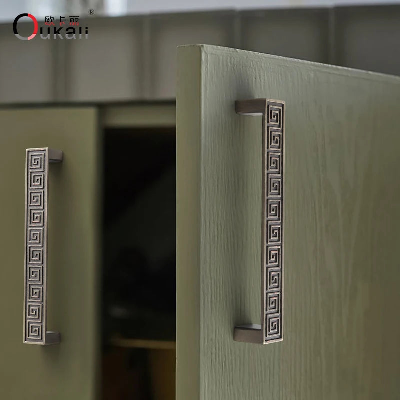 Best Price 96mm Modern Zinc Alloy Solid Hardware Copper Bronze Rectangular Antique Wardrobe Kitchen Cabinet Door Pull Handle