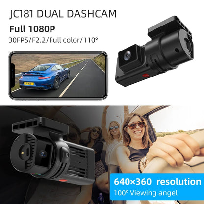 Jimilot JC181 Mini Dual Dash Cam 4G DVR WiFi USB 1080P GPS Event Video G-Sensor Fuel Cutoff Rotatable Car Camera 64GB ADAS