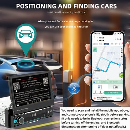 7" Wireless Android 10.0 Car MP5 Player Dashboard Manual Control /SD/RDS/USB/RED Function LCD Screen Amplifier RGB