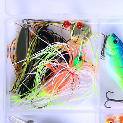 Different Hard Soft Fishing Lure Set Box Frog Hook Shad Spinner Bait Fishing with High Quality