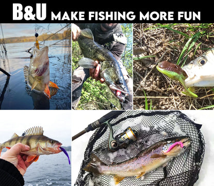 B&U 150mm 4.4g 6pcs Fishing Soft Lures Artificial Worm Baits Silicone Fishing Lures crankbait Fishing Tackle