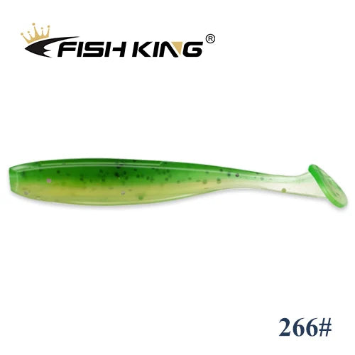 FISH KING Easy Shiner Fishing Lure 50mm 75mm 100mm Wobblers Carp Fishing Soft Lures Silicone Artificial Double Color Bait T Tail