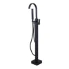 Floor Mounted Bath&Shower Faucet Bathroom Equipped with Handheld Shower Brass Free Standing Rainfall Shower Faucet