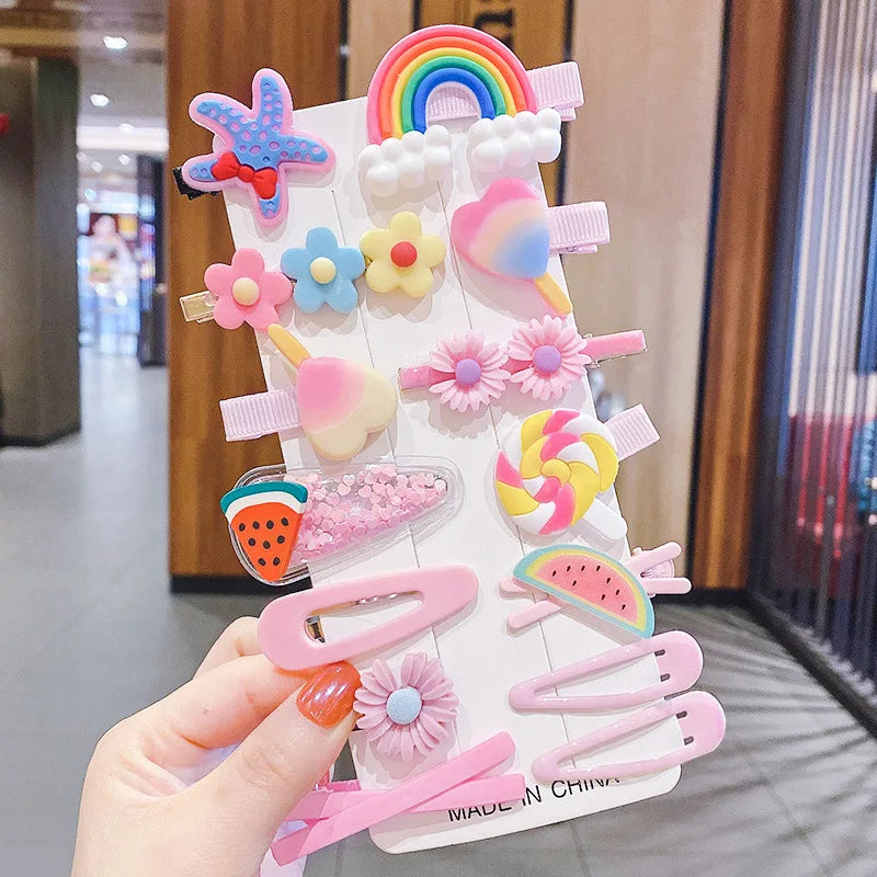 Cute Baby Cartoon Hairpin Handmade Children Hair Accessories Korean Princess Headdress Girls Side Hair Clips for Kids