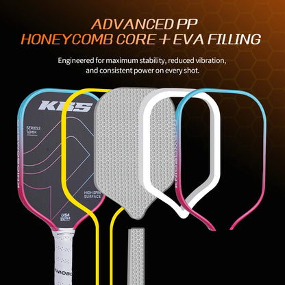 Hudef Viva Pro 16mm GEN 5 Pickleball Paddle Selkirk Luxx Power Air Control Raw Carbon Fiber Foam Injected Sleeve Packing