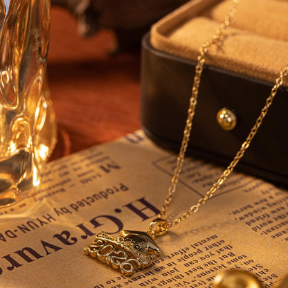 1Pc Women Copper Zircon 2026 Graduation Cap Pendant Necklace with Cable Chain Daily & Party Jewelry