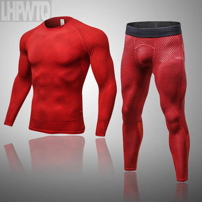 Men's Thermal Underwear Set MMA Tactics Leggings Solid Color Costume Compress Fitness Long Johns Men Winter Brands  Men