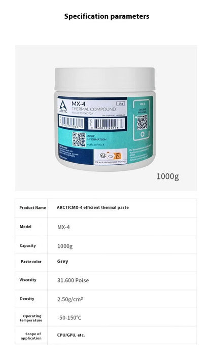 For Arctic Mx-4 Thermal Silicone Grease Desktop Notebook CPU Graphics Card Cooling Paste Copper Computer Case Ball Bearing Bea
